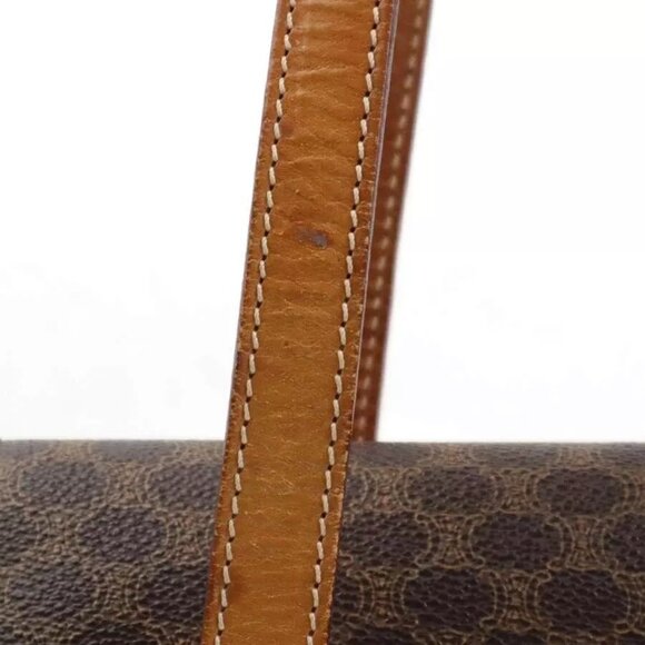 Auth CELINE Macadam Handbag Brown PVC/Leather/Goldtone authentic - Picture 9 of 16